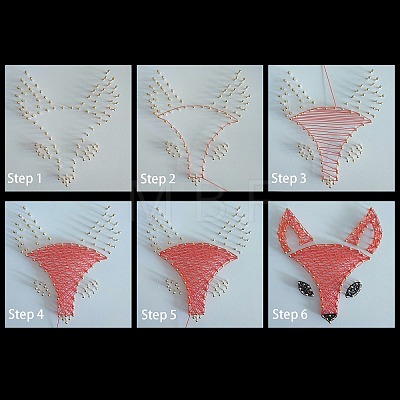 Fox Pattern DIY String Arts Kit Set DIY-F070-02-1