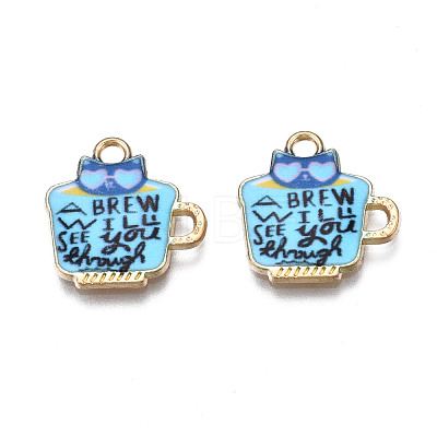 Rack Plating Alloy Enamel Charms ENAM-T011-140D-1