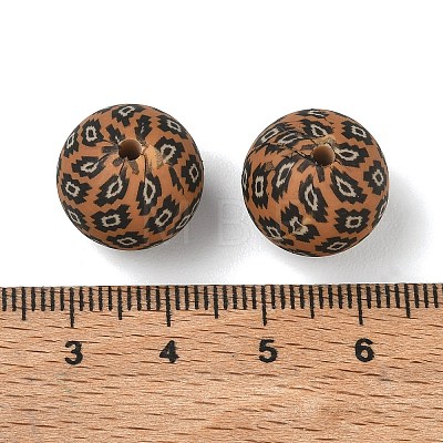 Coffee Theme Printed Silicone Beads SL-CBACE28-02A-1