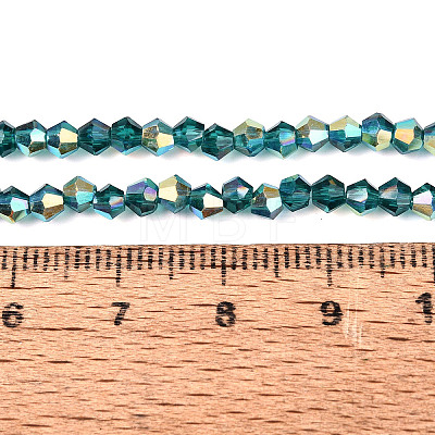 AB Color Plated Transparent Glass Beads Strands GLAA-G127-01-01G-1