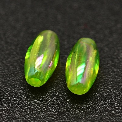 AB Color Plated Rice Electroplated Eco-Friendly Transparent Acrylic Beads PACR-I002-35-1