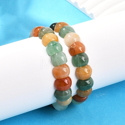 Natural Multi-Color Agate Beaded Stretch Bracelets for Women Men BJEW-M049-10B-1