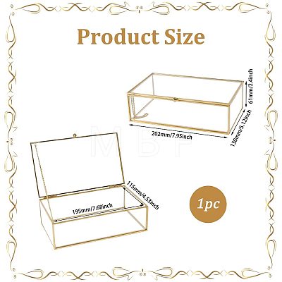 Transparent Glass Jewelry Organizer Display Cases with Metal Frame AJEW-WH0410-465A-1-1