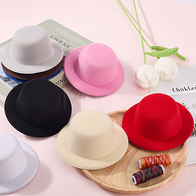 8Pcs 8 Colors EVA Fabric Pillbox Stewardess Fascinator Hat Base for Millinery AJEW-GF0010-94-1
