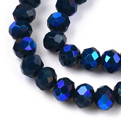 Electroplate Opaque Solid Color Glass Beads Strands X1-EGLA-A034-P4mm-L22-1