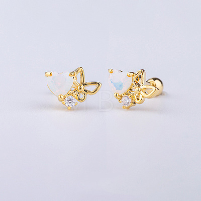 Brass Pave Clear Cubic Zirconia Cartilage Earrings FS-WGEDAE7-04-1