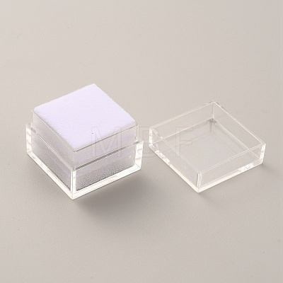 Square Transparent Plastic Loose Diamond Box CON-WH0084-52A-1