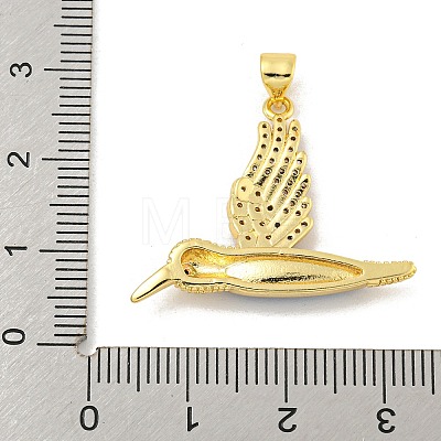 Rack Plating Brass Micro Pave Clear Cubic Zirconia Pendants KK-K341-55G-1