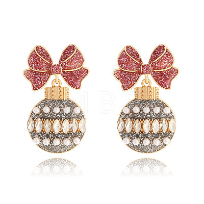 Zinc Alloy & Rhinestone Dangle Stud Earrings FS-WG792C8-02-1
