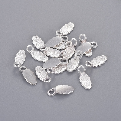 Alloy Glue-on Flat Pad Bails for Pendant Making PALLOY-WH0021-01S-1