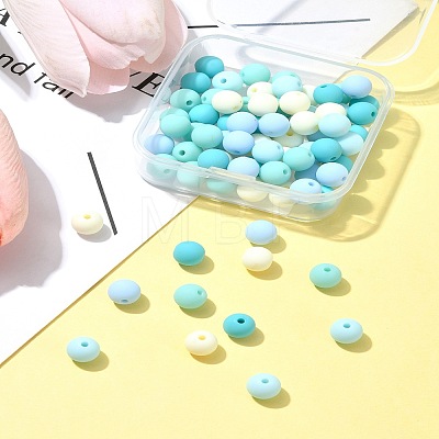 70Pcs Rubberized Style Acrylic Beads MACR-FS0001-71A-1