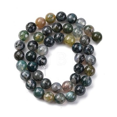 Natural Moss Agate Beads Strands G-F453-8mm-1