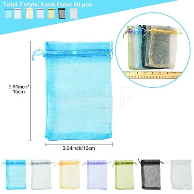 50Pcs Organza Bags Jewellery Storage Pouches Wedding Favour Party Mesh Drawstring Gift OP-FS0001-05E-1
