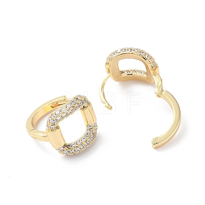 Brass Micro Pave Cubic Zirconia Hoop Earrings EJEW-P259-20G-1