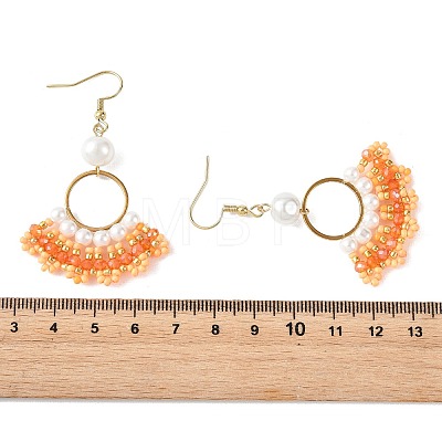 Glass Braided Beads Dangle Earrings EJEW-MZ00747-02-1