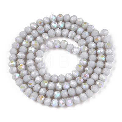 Electroplate Opaque Solid Color Glass Beads Strands EGLA-A044-P1mm-L10-1