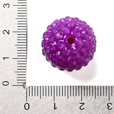 Chunky Resin Rhinestone Bubblegum Ball Beads RESI-S259-A01-1