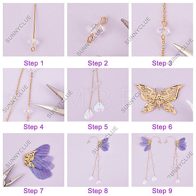 DIY Butterfly Climber Wrap Around Cuff Earring Making Kit DIY-SC0021-16-1