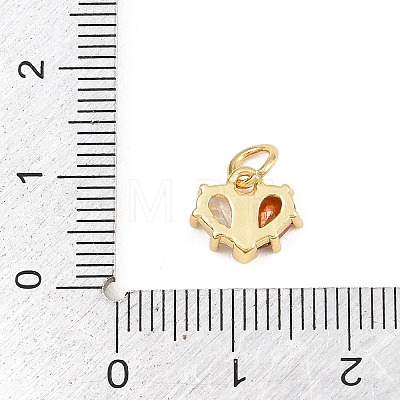 Valentine's Day Brass Micro Pave Red Cubic Zirconia Pendants KK-E798-10D-G-1