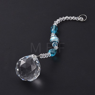 Faceted Crystal Glass Ball Chandelier Suncatchers Prisms AJEW-G025-A07-1