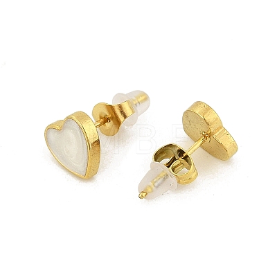 304 Stainless Steel Enamel Stud Earrings EJEW-G421-01G-01-1