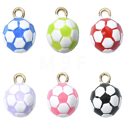 6Pcs 6 Colors Alloy Enamel Pendants ENAM-CJ0007-62-1
