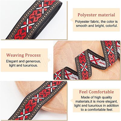 Ethnic Style Polyester Ribbons OCOR-WH0074-32-1