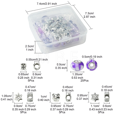 DIY Tibetan Style Alloy & Resin European Beads Making Finding Kits DIY-FS0006-78D-1