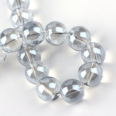 Electroplate Glass Beads Strands X-EGLA-Q062-8mm-A07-1