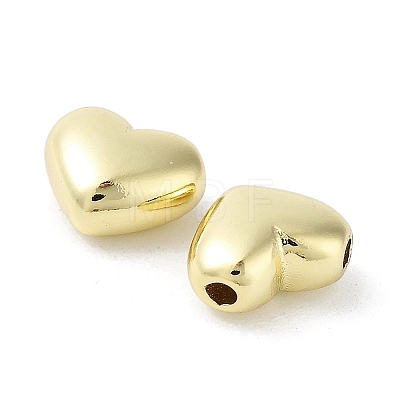 Rack Plating Heart Brass Beads KK-E102-24G-1