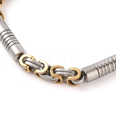 PVD Vacuum Plating 304 Stainless Steel Column Link & Byzantine Chain Bracelet for Men Women BJEW-Z023-09P-1-1