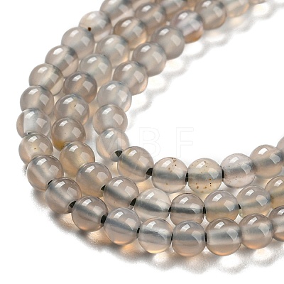 Natural Grey Agate Beads Strands G-Q004-B01-02-1