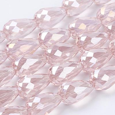 Electroplate Glass Beads Strands EGLA-D015-15x10mm-23-1