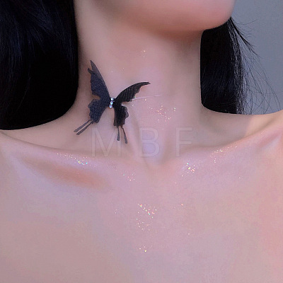 Butterfly Gauze Crystal Rhinestone Choker Necklaces FS-WG41A31-02-1