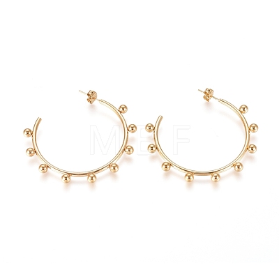 304 Stainless Steel Stud Earrings EJEW-E258-07B-G-1