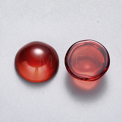 Transparent Spray Painted Glass Cabochons GLAA-S190-013B-C02-1