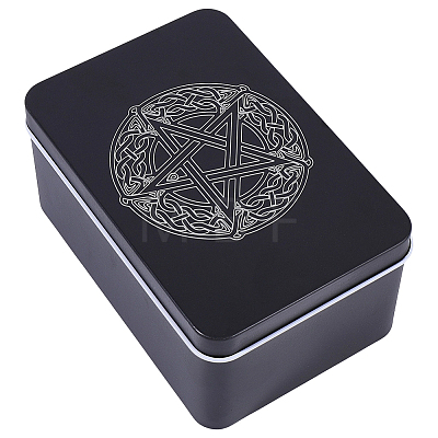 Knot & Star Printed Iron Tarot Card Collection Boxes AJEW-CN0007-91A-1