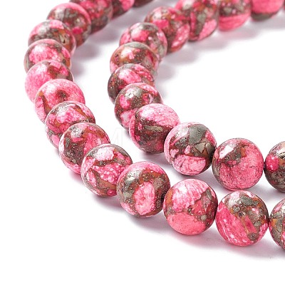 Assembled Synthetic Pyrite and Dyed Howlite Beads Strands G-K317-A03-02-1