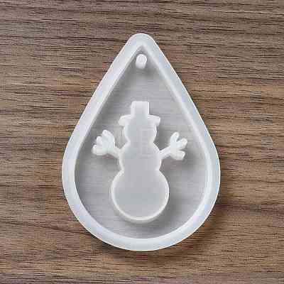 DIY Christmas Snowman Pendant Silhouette Silicone Statue Molds DIY-G056-A05-1