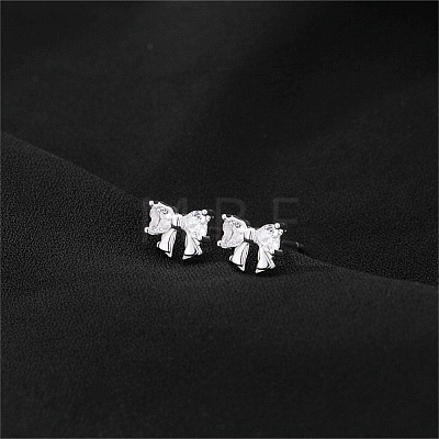 Fashionable 999 Silver Butterfly Stud Earrings for Women PI2951-2-1