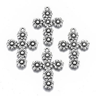 Tibetan Style Alloy Pendants LS-TIBEP-N009-015AS-RS-1