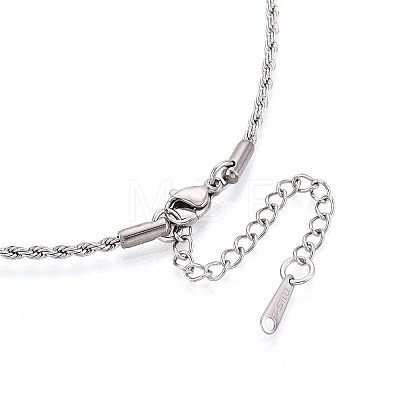2MM 304 Stainless Steel Rope Chain Necklaces NJEW-N058-10P-1