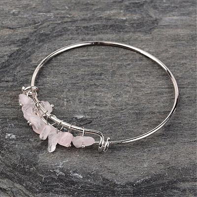 Silver Color Plated Brass Bangles BJEW-JB02316-1