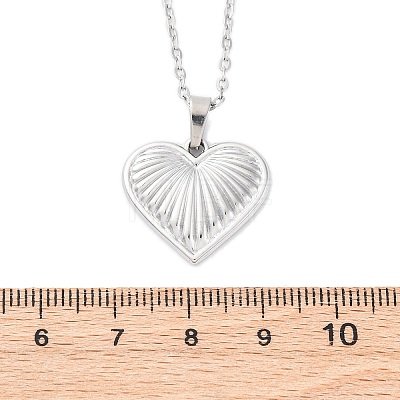 Heart 304 Stainless Steel Pendant Necklaces NJEW-H059-18P-1