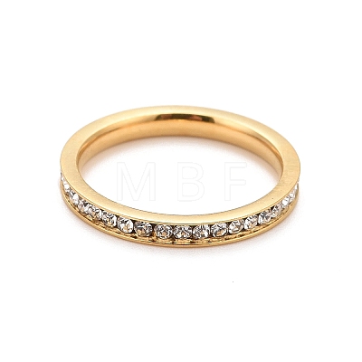 304 Stainless Steel Rhinestone Rings STAS-D178-01G-02-1