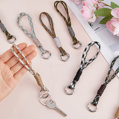 12Pcs 6 Styles Polyester & Spandex Parachute Cord Pendant Decorations HJEW-DC00184-1