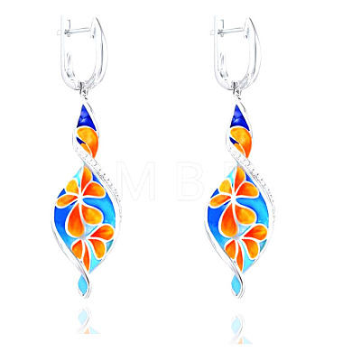 Alloy Enamel Hoop Earrings FS-WGD1429-01-1