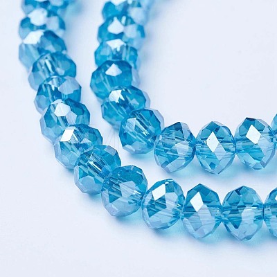 Electroplate Glass Beads Strands X-EGLA-A034-T8mm-A13-1