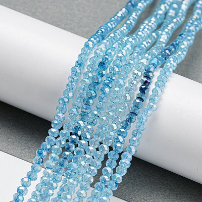 Transparent Baking Painted Glass Beads Strands DGLA-F002-02B-04-1