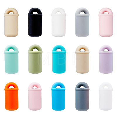 24Pcs 12 Colors Bottle Food Grade Eco-Friendly Silicone Beads SIL-FH0001-07-1